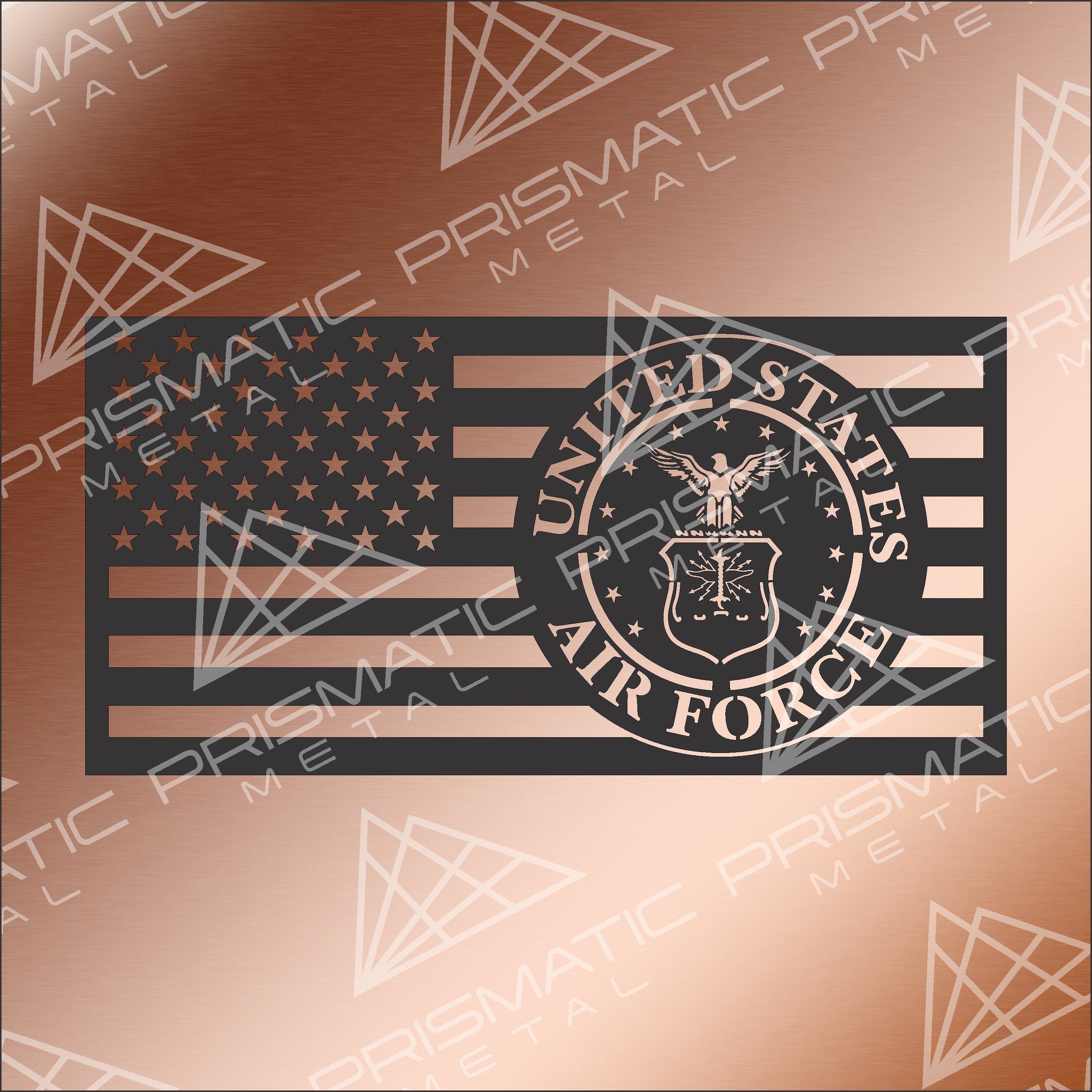 USAF American Flag - Metal American Flag 2024 - Metal Wall Art - Air Force - Patriotic Wall Art - Indoor/Outdoor Metal Sign [Made in USA]