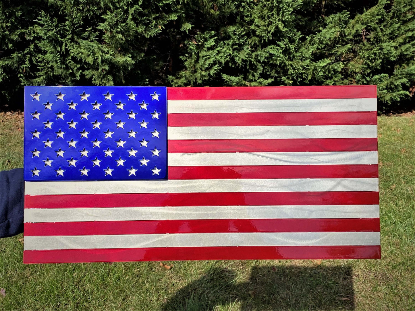 US FLAG - Red, Blue, and Steel - Prismatic Metal