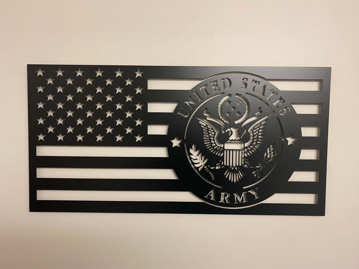 US Army American Flag - Metal American Flag - Metal Wall Art - Army - Patriotic Wall Art - Indoor/Outdoor Metal Sign [Made in USA] - Prismatic Metal