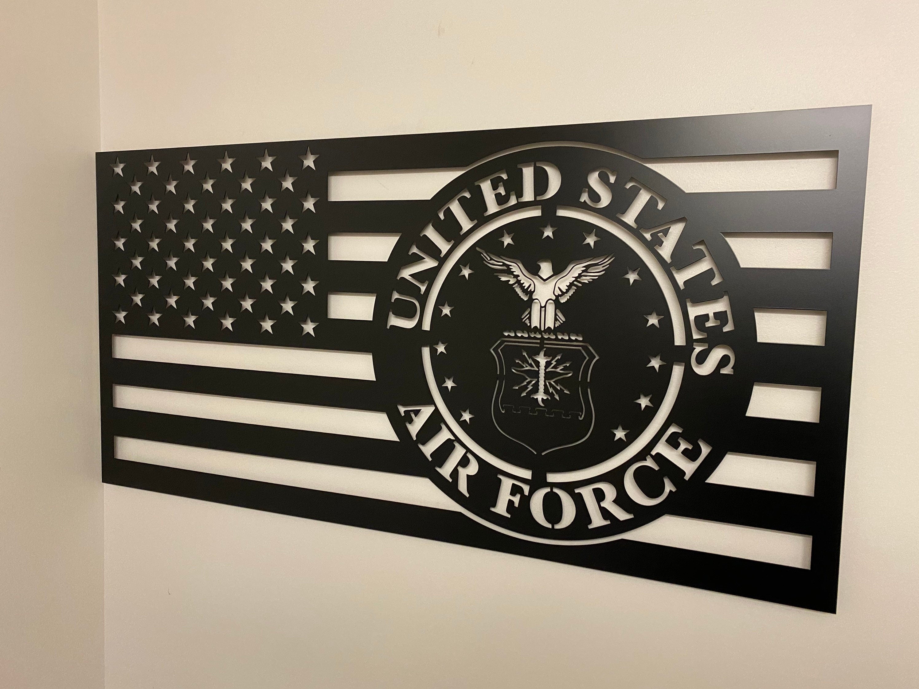 USAF American Flag - Metal American Flag - Metal Wall Art - Air Force