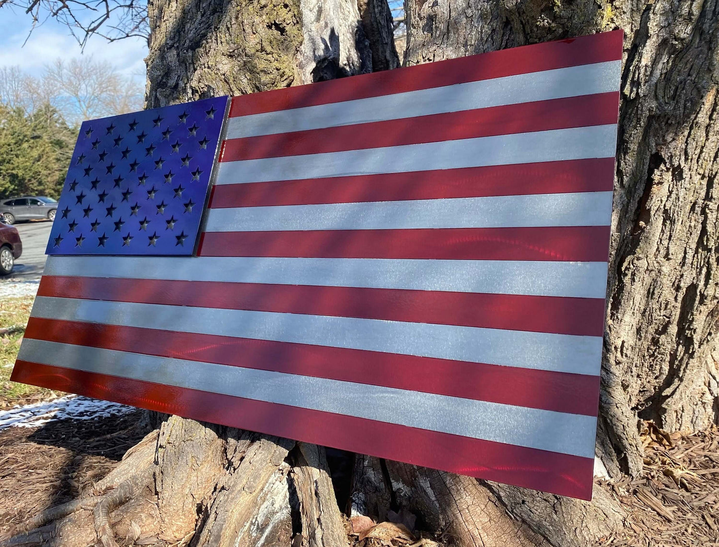 US FLAG - Red, Blue, and Steel - Prismatic Metal