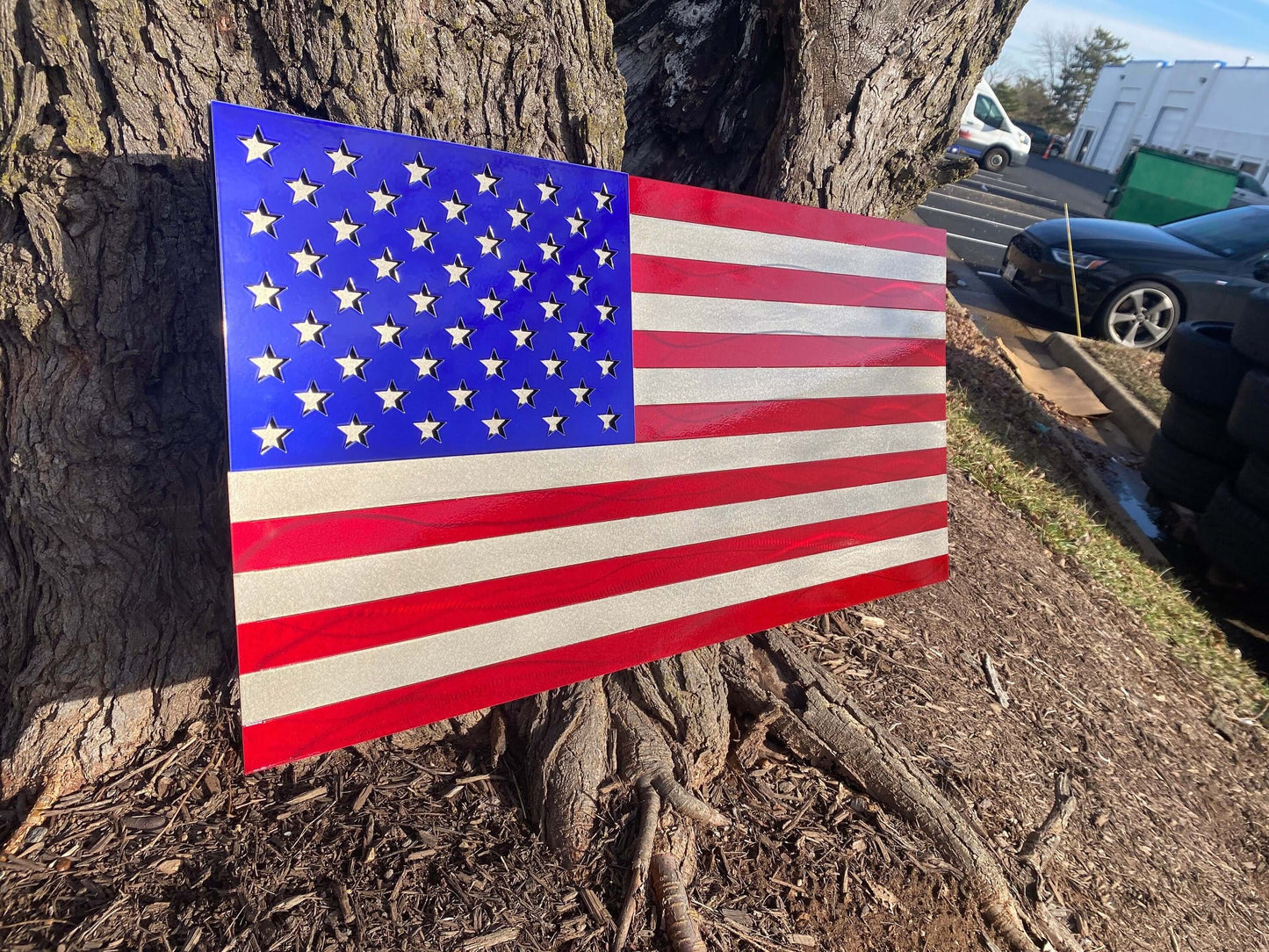 US FLAG - Red, Blue, and Steel - Prismatic Metal