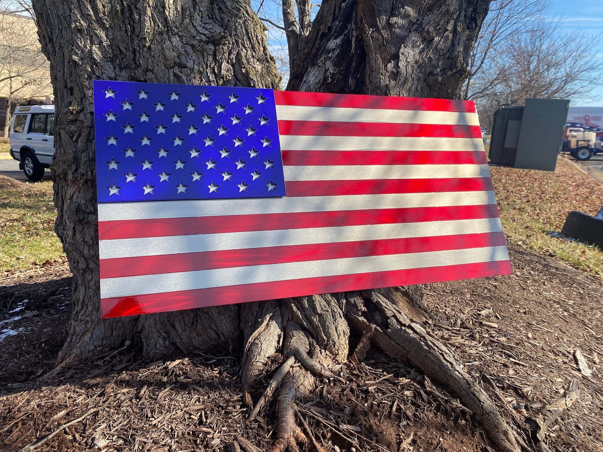 US FLAG - Red, Blue, and Steel - Prismatic Metal